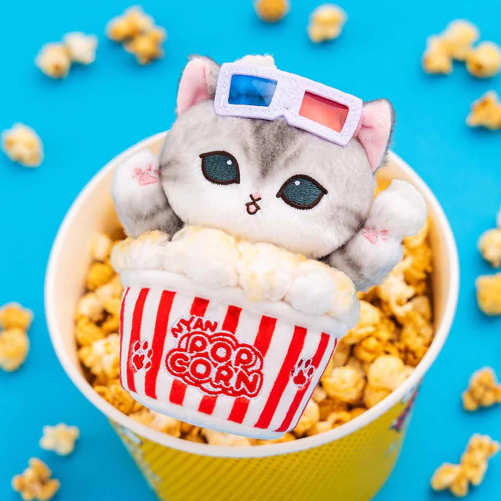 Mofusand|mofumofu journey Popcorn Mascot Holder /Plush Keychain|H150 x W135 x D90mm approx.