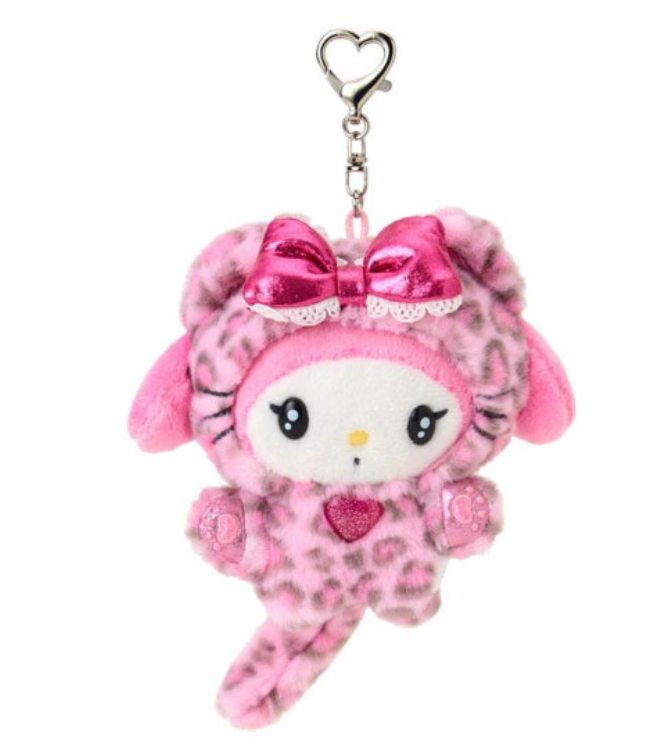 Sanrio|Leopard Gal Cat Mascot Holder /Plush Keychain|11×6×14cm approx.