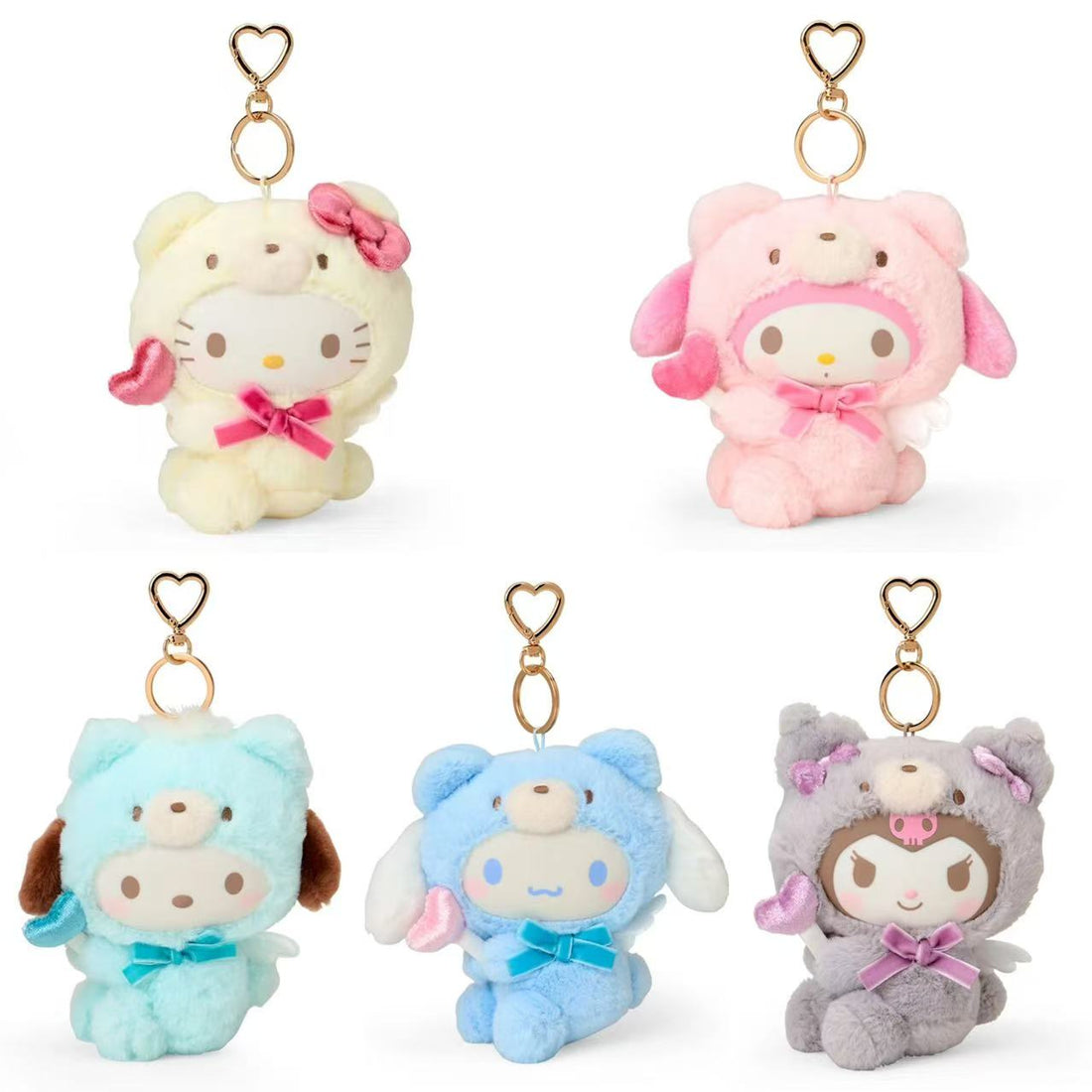 Sanrio|Fluffy Angel Bear Vinyl Mascot Holder /Plush Keychain|15×8×14cm approx.