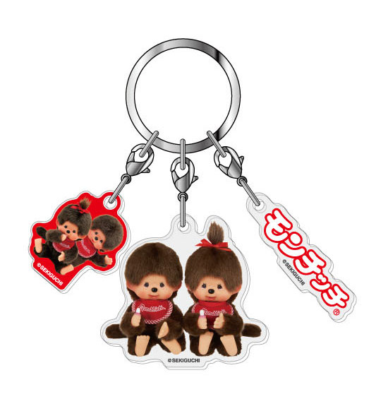 Monchhichi|3-part Acrylic Keychain/Keyring|H52 x W31 x D3mm approx.