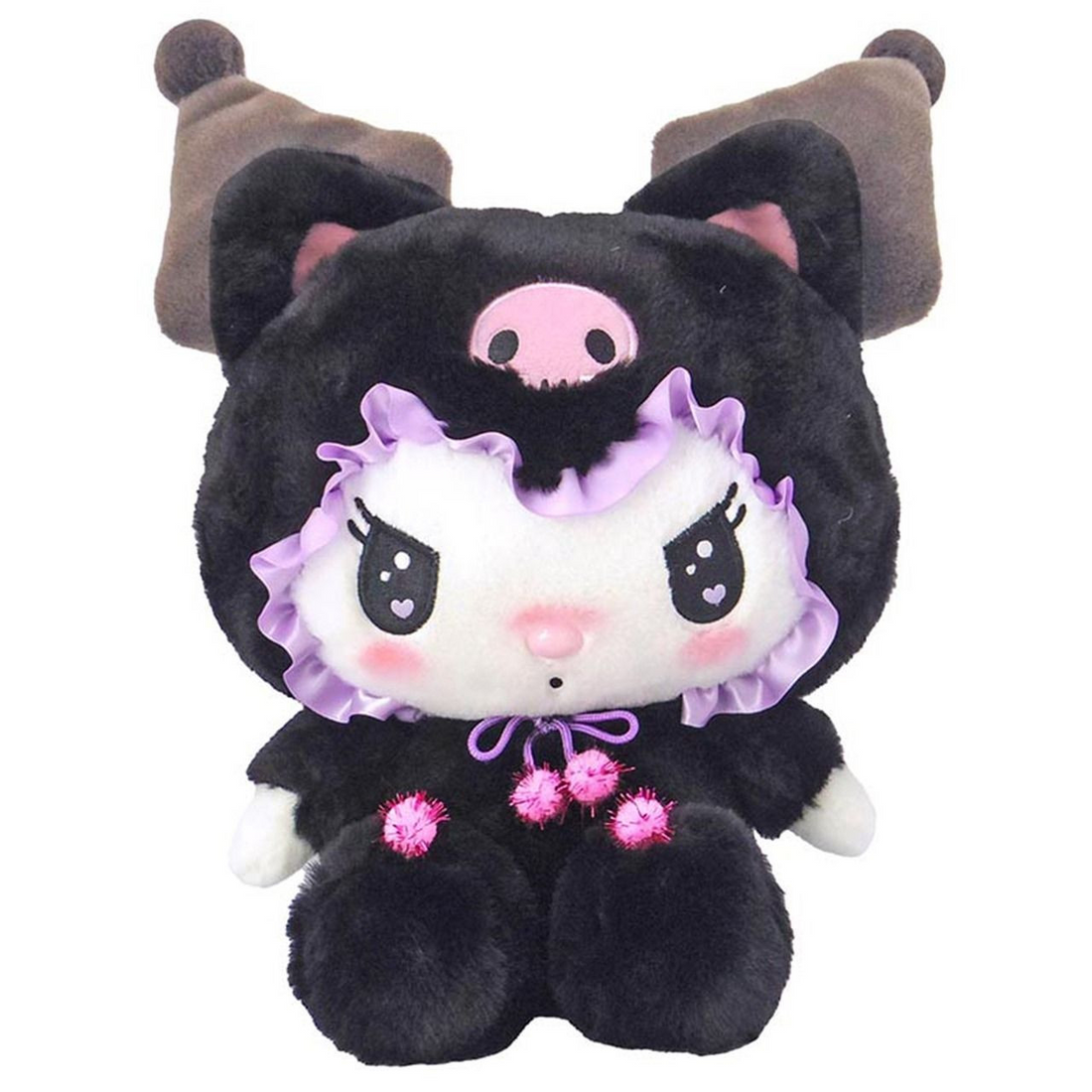 Sanrio三丽鸥|Nakajima Plush Toy (M) - Kuromi / Black Cat Baby库洛米生日黑猫系列毛绒玩偶/公仔/M号|约13.9 x 23.2 x 34.5cm