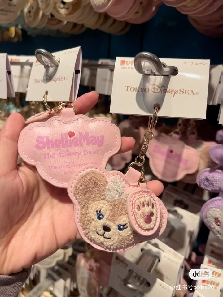 Disney迪士尼|东迪Duffy达菲和他的朋友们毛绒绒刺绣皮质感七宝钥匙扣/正面都可爱/还有手掌印小吊饰