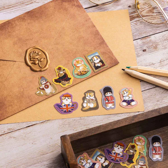 Mofusand|Mofumofu Journey Journey Flake Sticker| 24 pieces