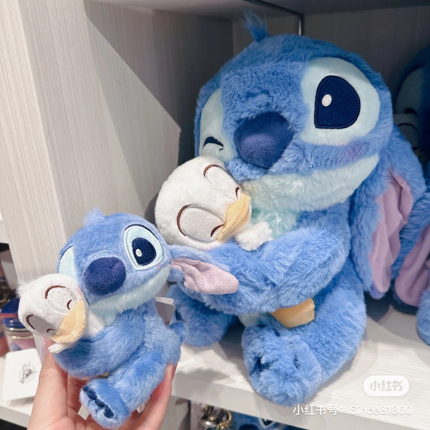 Disney迪士尼|限定史迪仔生日系列抱鸭鸭玩偶/挂件|約 15×14×8cm