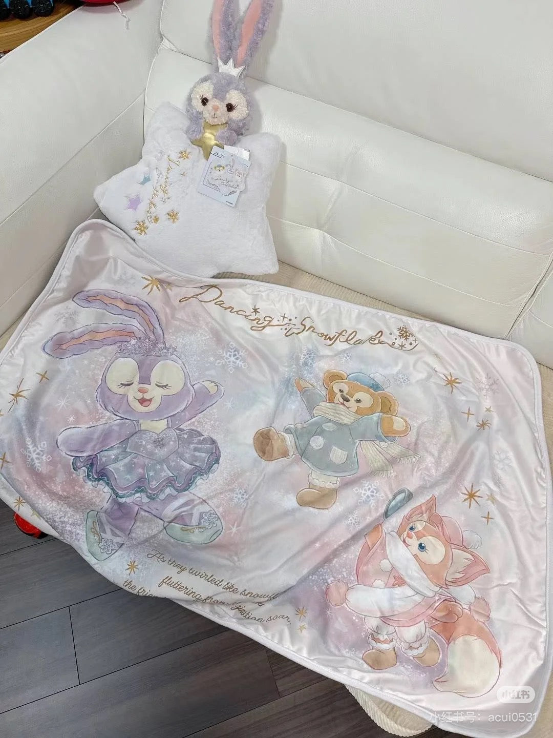 Disney迪士尼|东迪冬日圣诞限定StellaLou星黛露五角星毛绒玩偶可收纳双面盖毯/靠垫抱枕