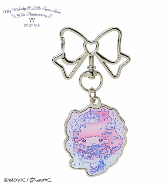 Sanrio|MyMelody × Little Twin Stars 50th anniversary Dolly Mix Metal Keychain/Keyring|3.2×0.2×4cm approx.