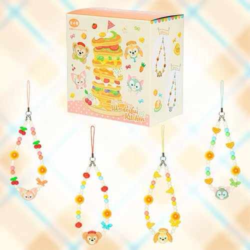 Disney迪士尼|东迪梦幻奇妙厨房系列可爱角色串珠手机挂链吊饰盲盒/全4种|1枚入