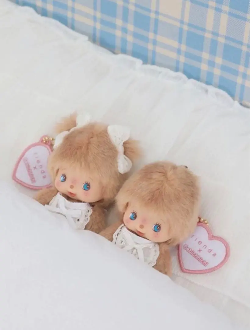 【limit 1】Monchhichi|rienda X Bebichhichi Mascot Holder /Plush Keychain