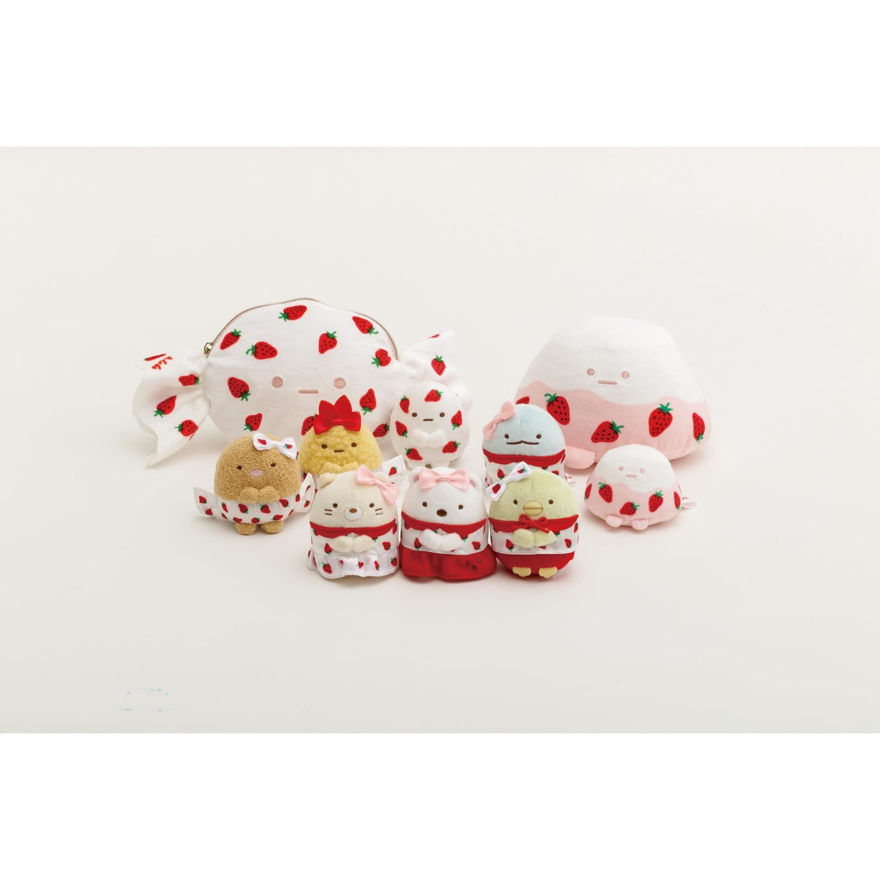 Sumikko gurashi角落生物|San-X Plush Toy / Sakuma Strawberry Milk Candy Yama Pink草莓奶糖系列樱花富士山大手玉/公仔/玩偶|约90×130×85mm