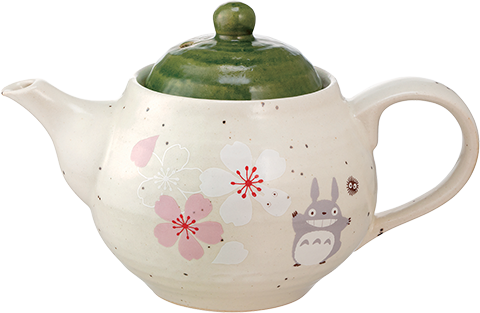 My neighbor totoro|吉卜力宫崎骏龙猫和风樱花日本制美浓烧陶器/陶瓷茶壶|約12.8×12.8 x 8 cm