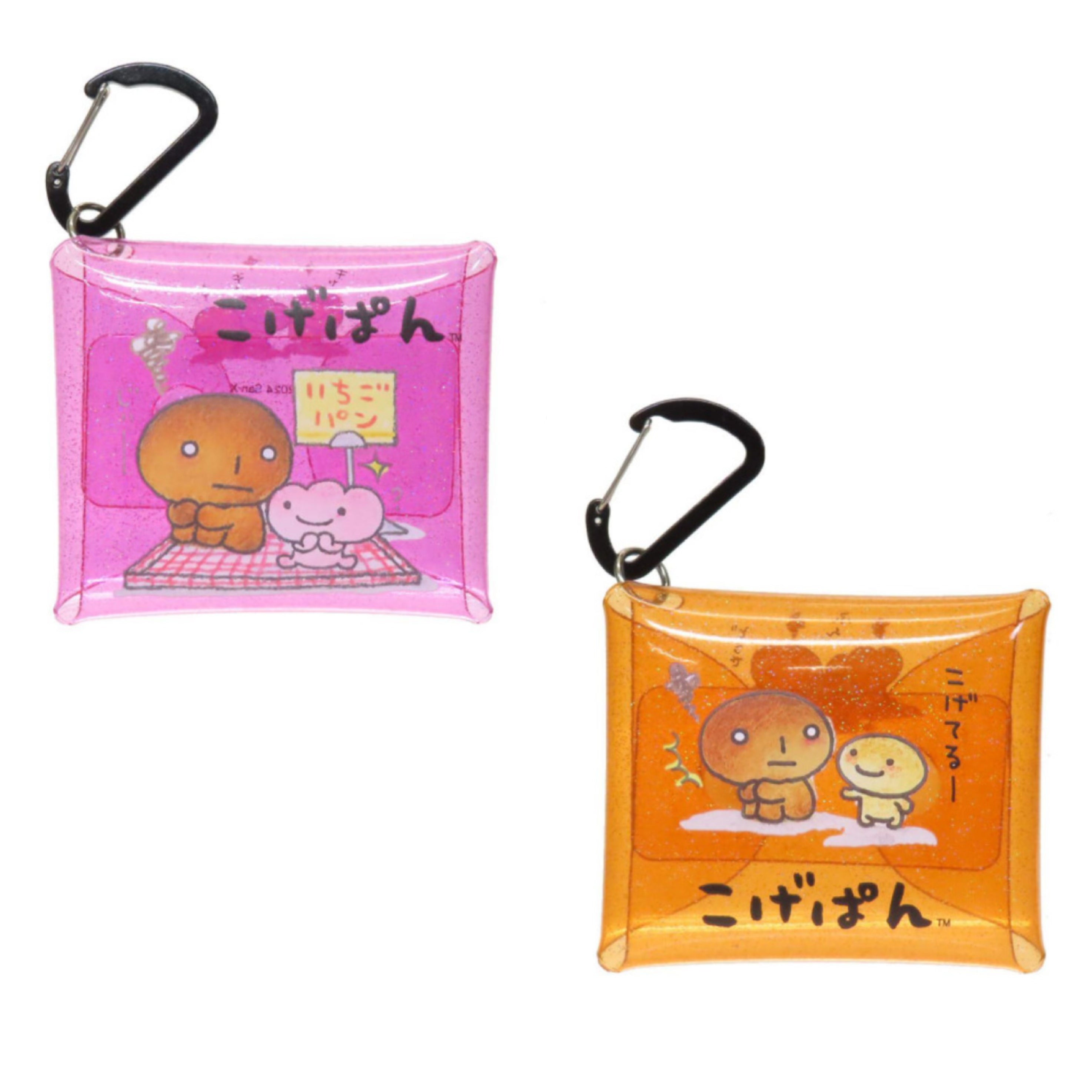 San-X|Clear Multi Case (SS) - Kogepan烤焦面包登山扣细闪PVC透明防水小挂包/钥匙包/卡包|約W90×H75×D20mm