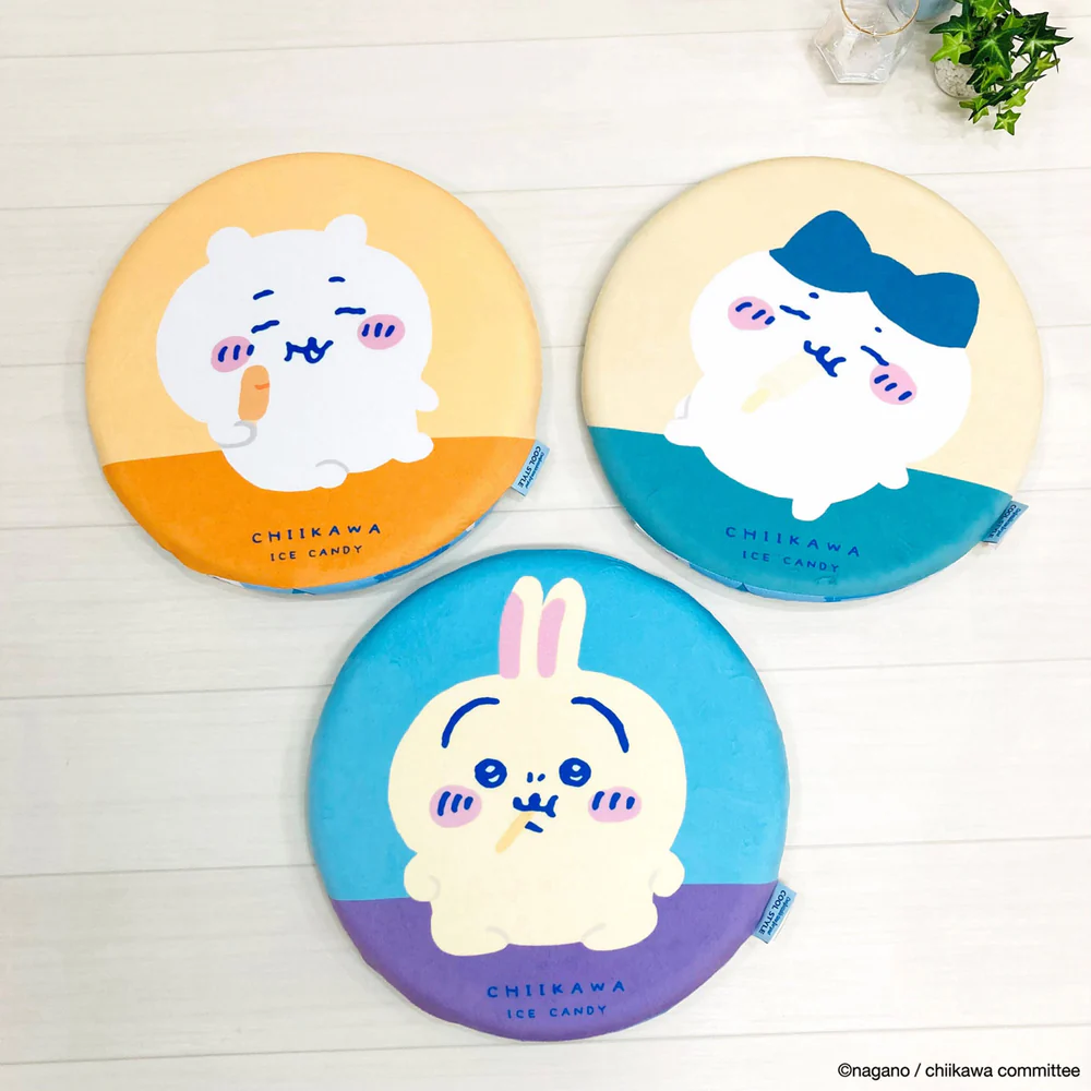 Chiikawa 吉伊卡哇|Morishita Chiikawa Cooling Seat Cushion记忆海绵冰丝坐垫/正反面都可爱|直径 400 x H45 mm