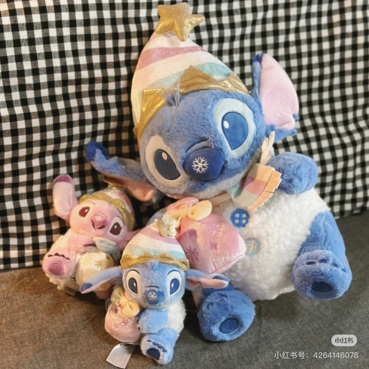 Disney SH|冬日限定Stitch史迪奇雪人系列抱礼物袋毛绒玩偶挂件/包挂