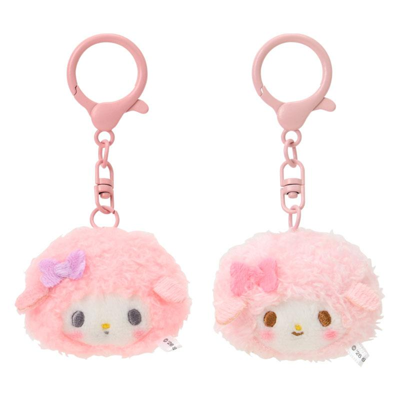 Sanrio|Matching Nico Nico faces Set of 2 Mascot Holder /Plush Keychain|5x2.5x4 cm approx.