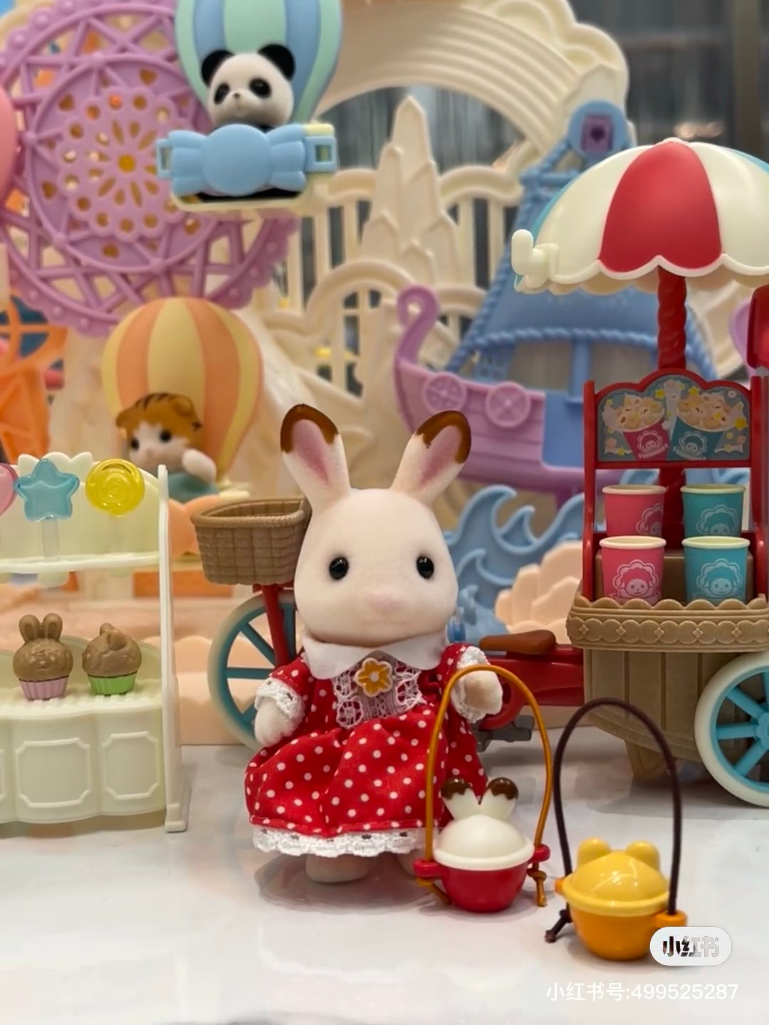 SylvanianFamilies森贝儿家族|Chocolat Rabbit Girl巧克力兔妹妹植绒站宝/玩具/过家家