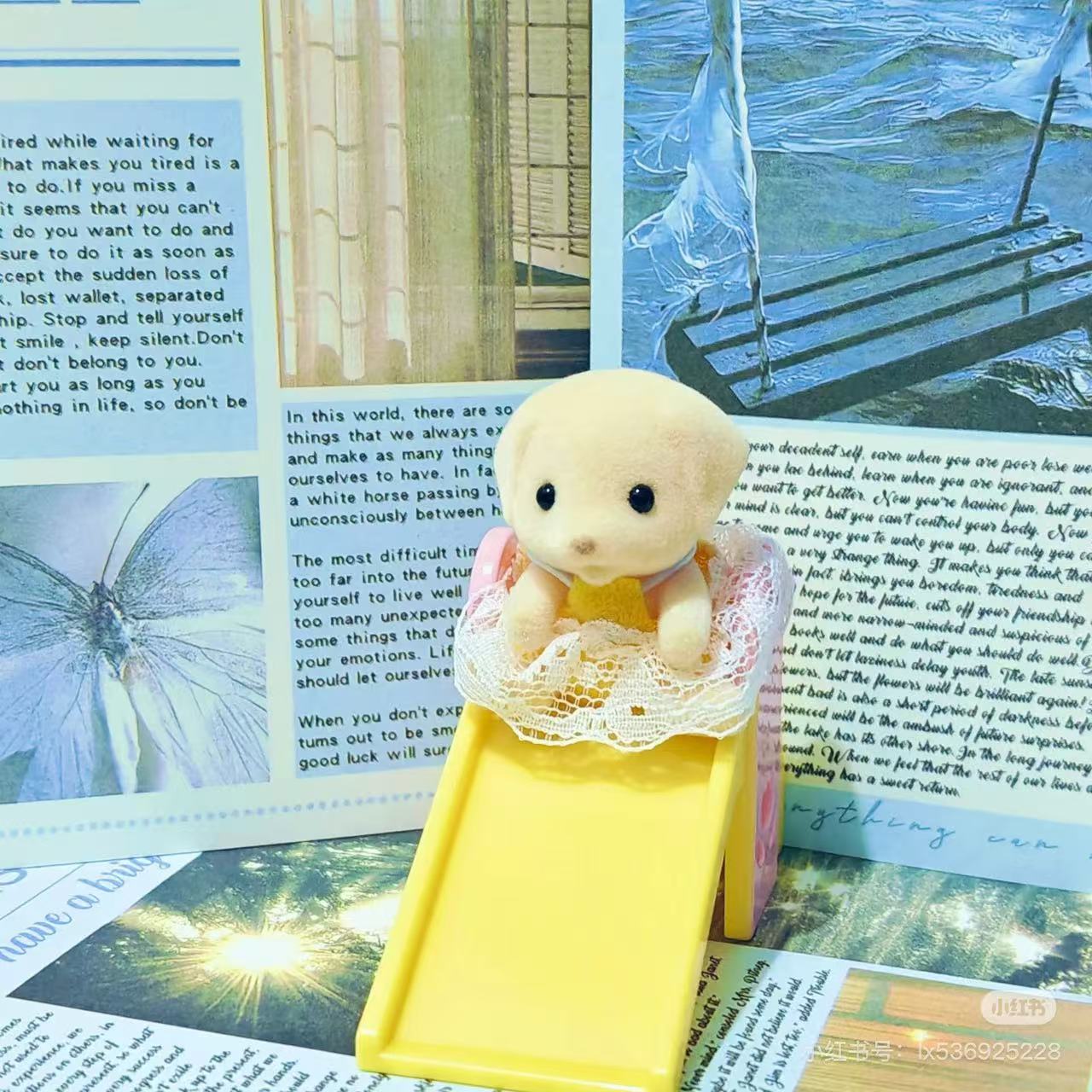 SylvanianFamilies|Baby house Dog YELLOW LAB ON SLIDE B-39