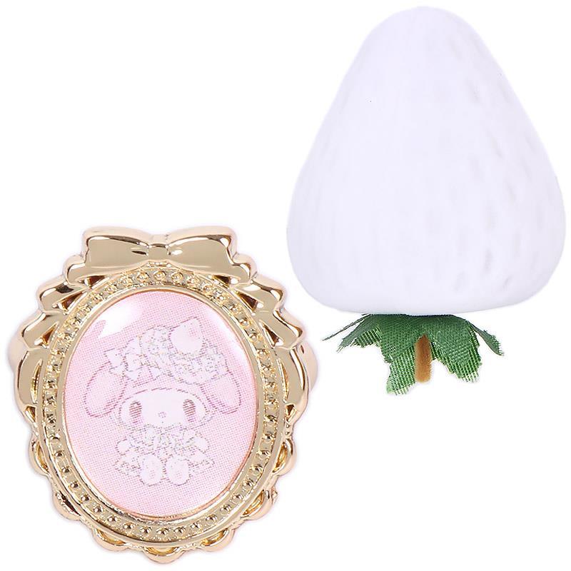 Sanrio|美乐蒂生日限定淡雪白莓系列草莓戒指盒+melody戒指|約幅5×奥行5×高さ6.5cm