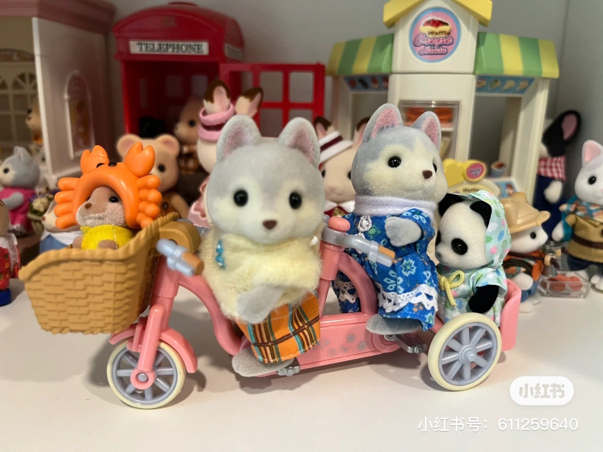 SylvanianFamilies森贝儿家族|Husky-Linnea哈士奇双胞胎骑车套组/玩具/过家家