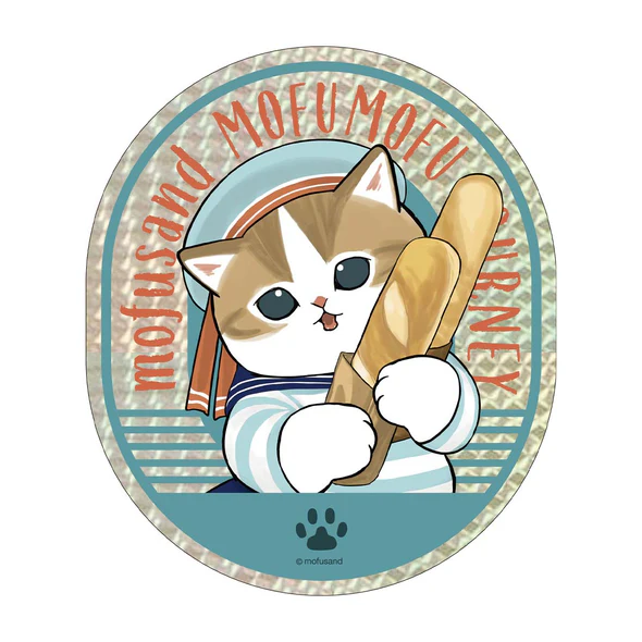 Mofusand|Mofumofu Journey Cat Glitter Hologram Sticker|94×115.7mm approx.