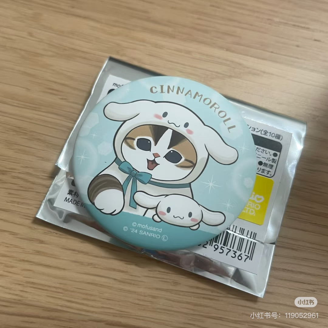 Mofusand|Sanrio Character Mat Can Badge Collection mystery bag/blind box/All 10 types|1pcs