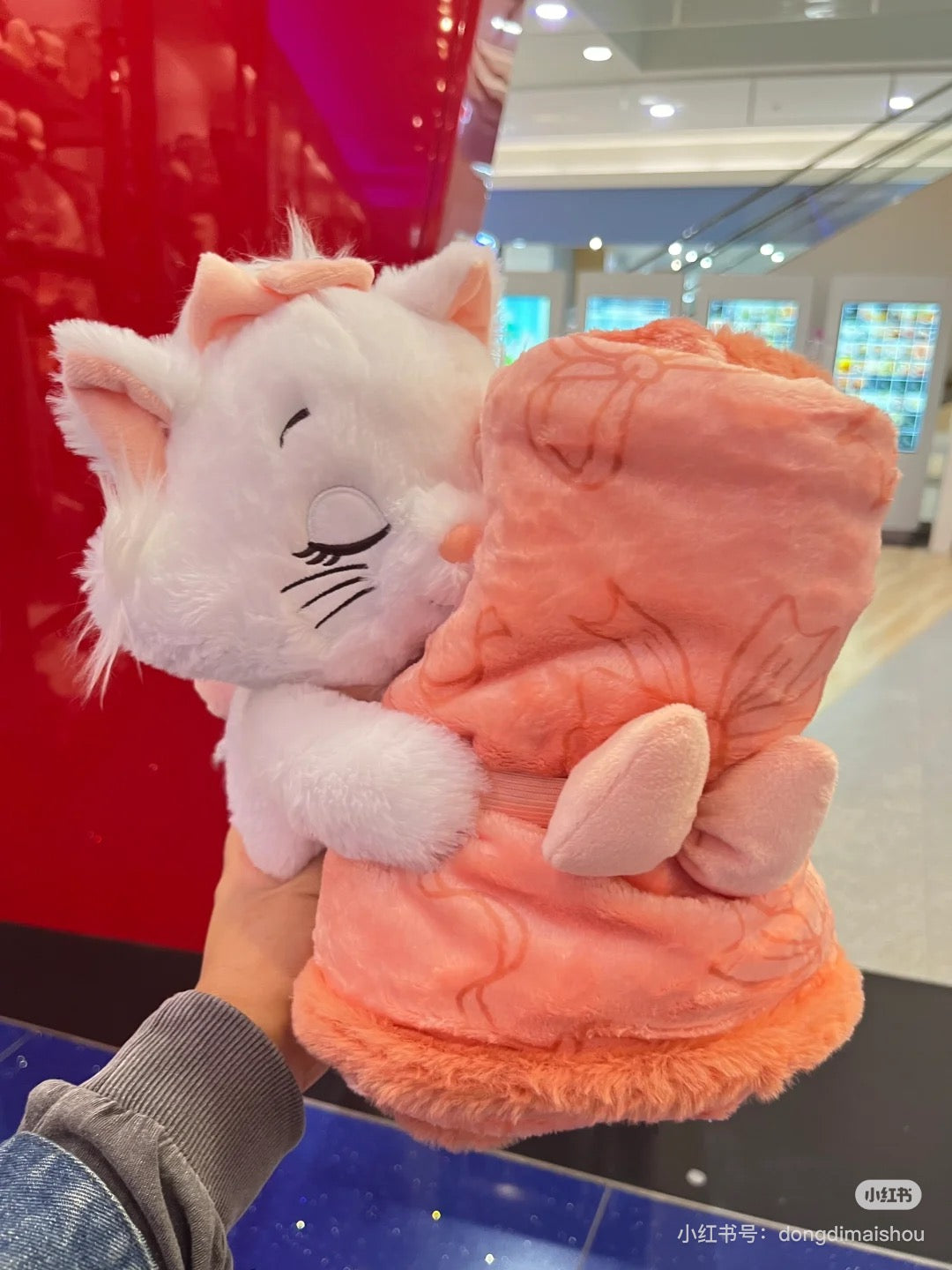 Disney |Blanket Tropical Pattern with Plush Toy东迪超好摸坐姿毛绒玩偶抱印花毯子/公仔/带毛毯|约高 28 x 宽 20 x 深 21cm