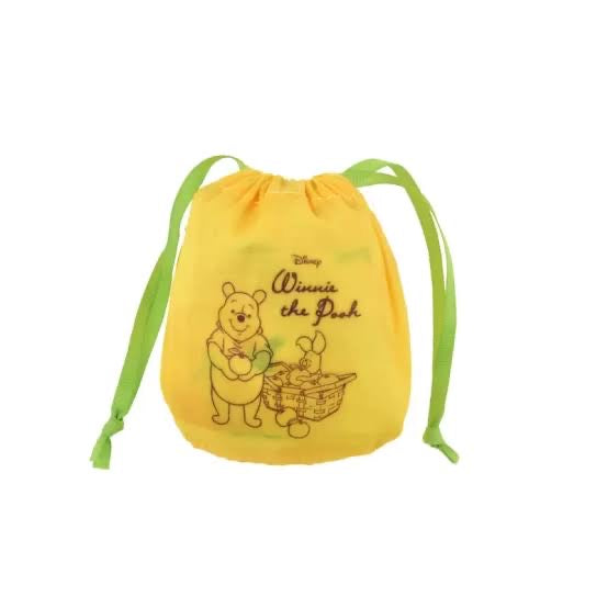 Disney|柚子噗噗2023限定小熊维尼可折叠购物袋?束口袋|縦約28.5×横29×厚み0.5(cm)