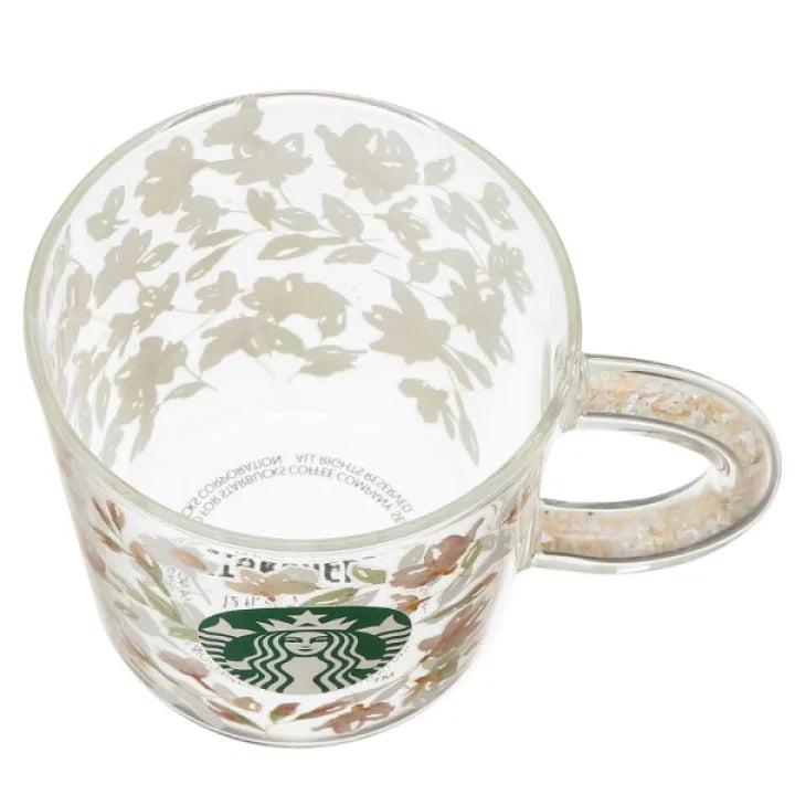 Starbucks日本星巴克|樱花限定花卉手柄耐热玻璃杯|355ml