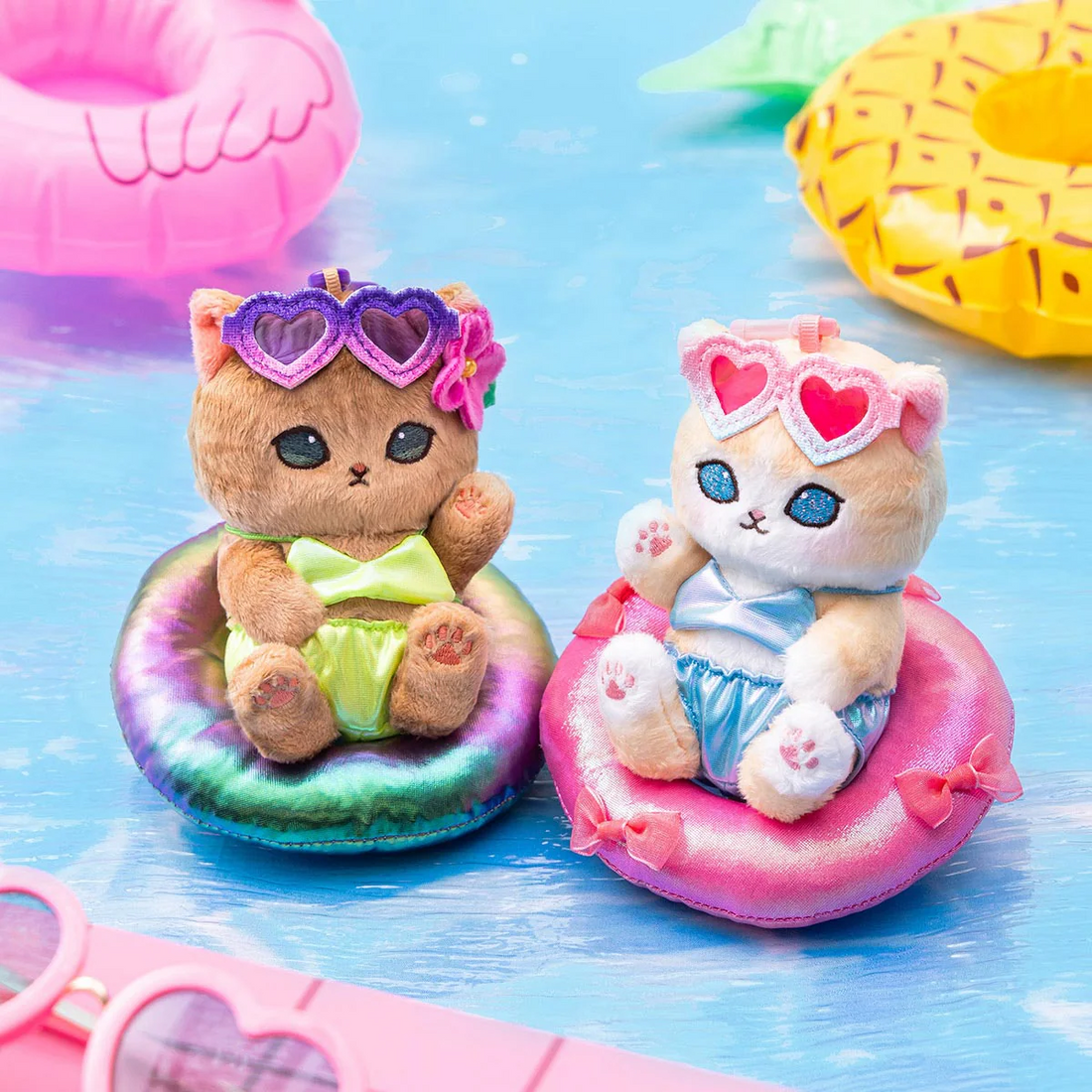 Mofusand|Gyarunyan Girl Collection Summer Vacation Mascot Holder /Plush Keychain|145×125×90mm approx.