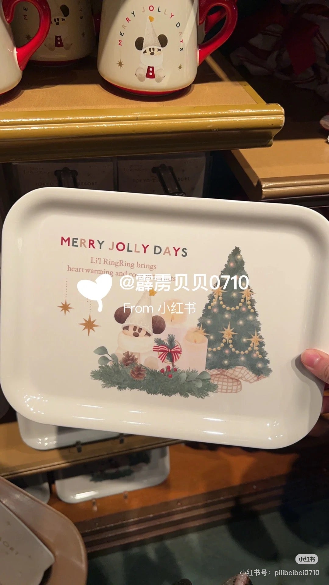 Disney迪士尼 |Merry Lil RingRing Mickey 东迪2024圣诞精灵妖精米奇系列可爱图案托盘/餐盘
