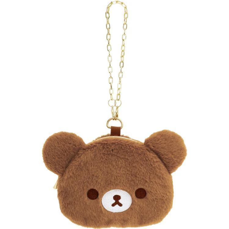 Rilakkuma轻松熊|AoKogu no Otomari - Coin Case - Aoi Ko-Okami San-X新角色可爱脸型毛绒零钱包挂件/小化妆包/收纳包/链子可取下来|约 100mm x 135mm x 10mm