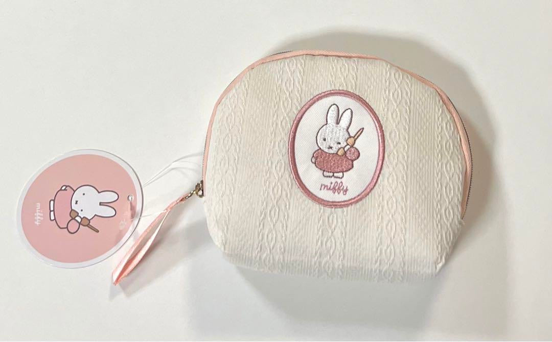 Miffy|accessory case spring knit series pouch|11cm x 14.5cm x 3cm approx.