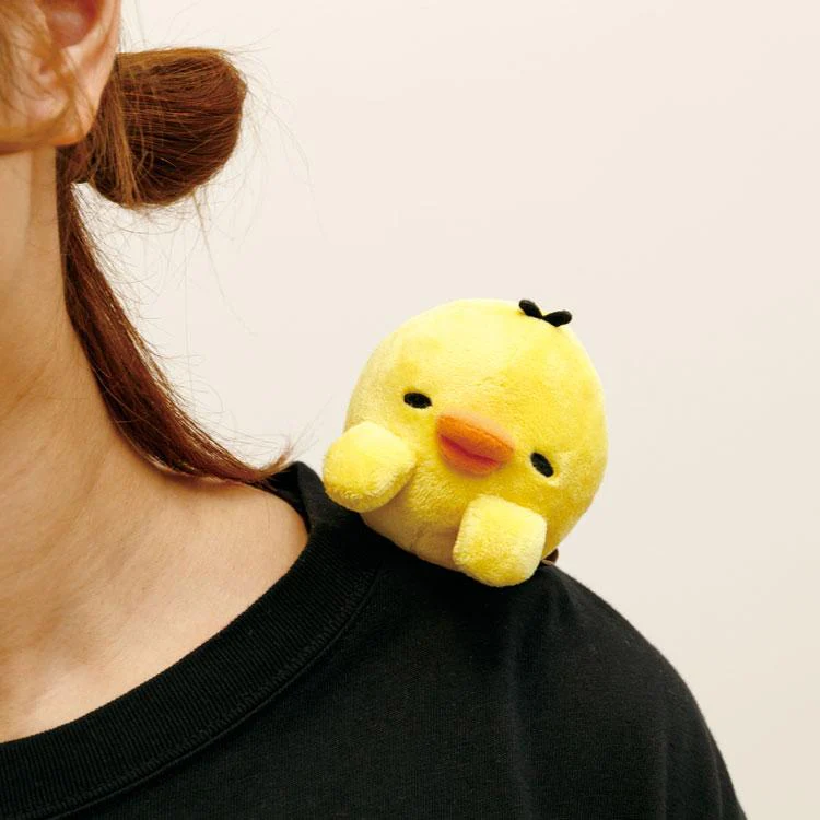 Rilakkuma轻松熊|Tonikaku Dara Dara Series - Magnetic Goyururi Plush Toy - Rilakkuma San-X舒适慵懒生活系列磁吸站肩毛绒迷你玩偶/底座可拆开|约90mm x 120mm x 55mm