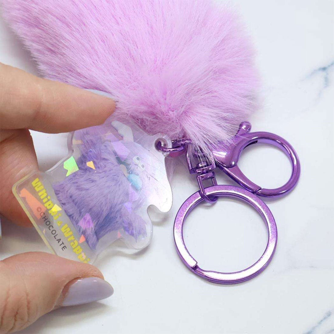 Whippi & Rappi|Heart-Shaped Fur Mascot Holder /Plush Keychain|H80 x W100 x D50mm approx.