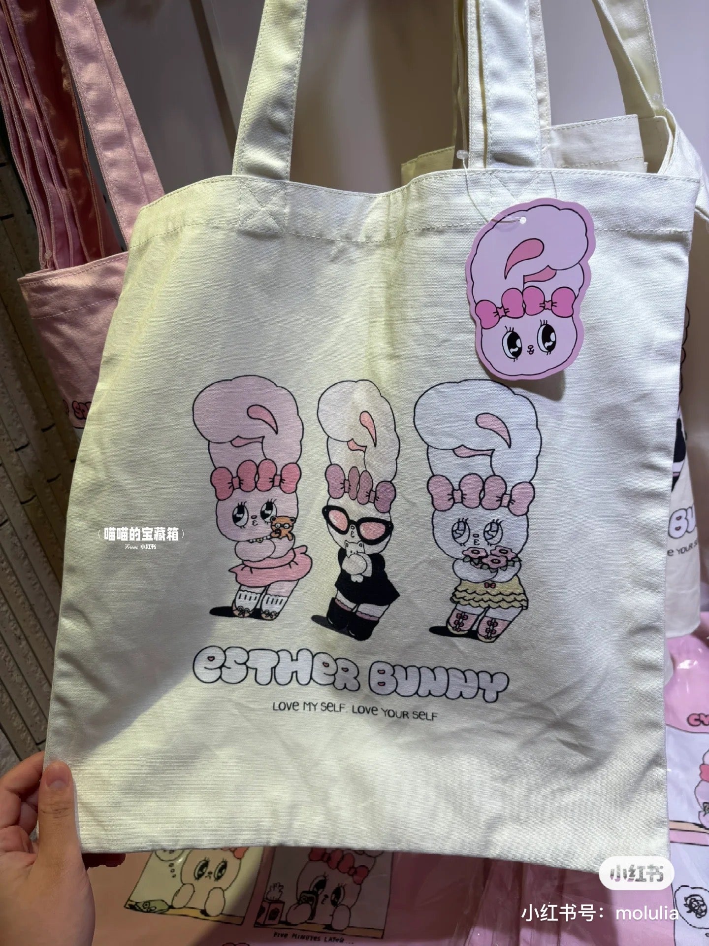 EstherBunny艾丝乐小兔|粉粉少女心爆棚可爱图案帆布包/单肩包