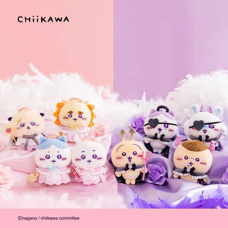 【limit 1】chiikawa|Angel & Demon Mascot Holder /Plush Keychain|H120 x W80 x D70mm approx.