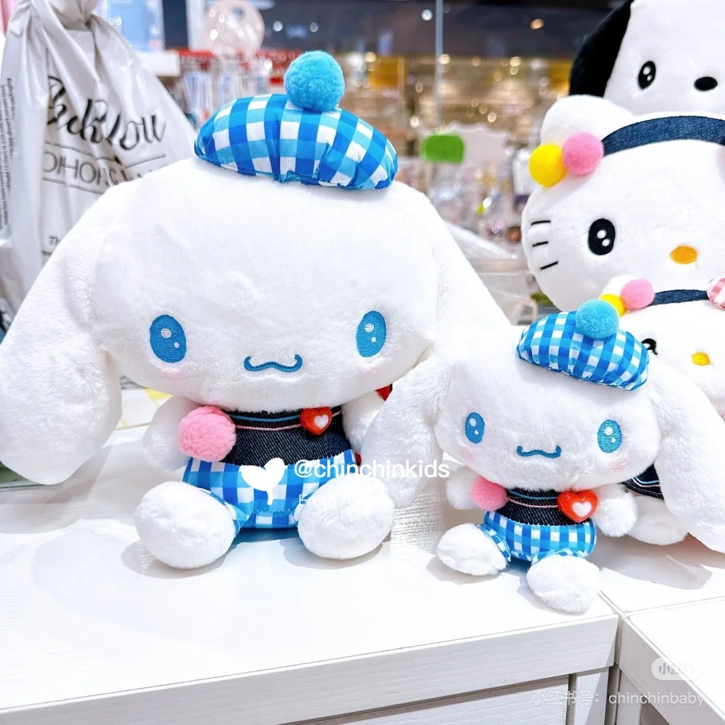 Sanrio|Gingham Denim Plush Dolls/Plush Toy|23.5×24×20.5cm approx.