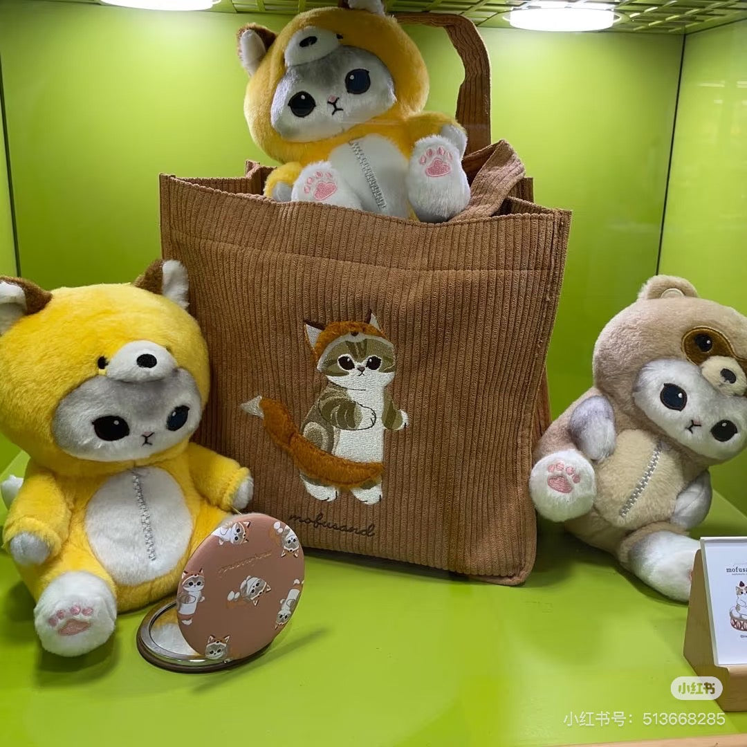 Mofusand|Chubby Potetama Plush Toy - Fox Cat : Kitsune Nyan Gray| 200×140×210mm approx.