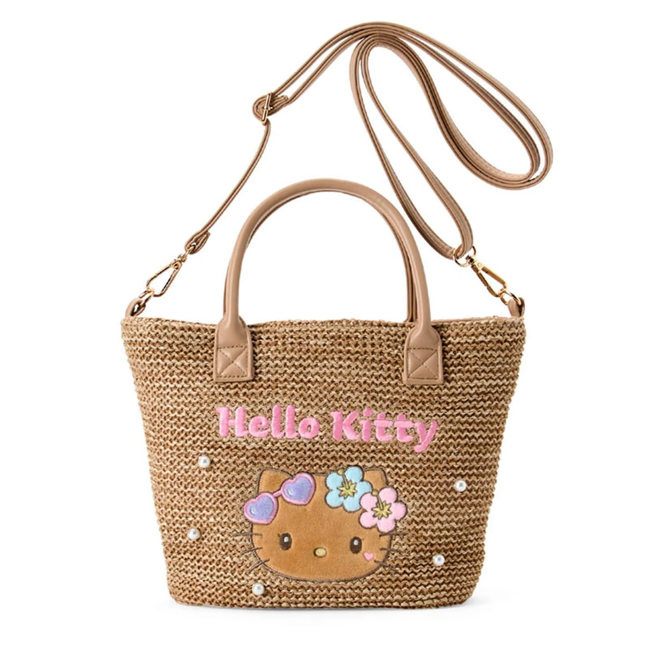 Sanrio|Sparkling Summer Pool Tan Sunburned Hello Kitty 2 Way Shoulder Bag|32.6 x 28.9 x 11.6cm approx.