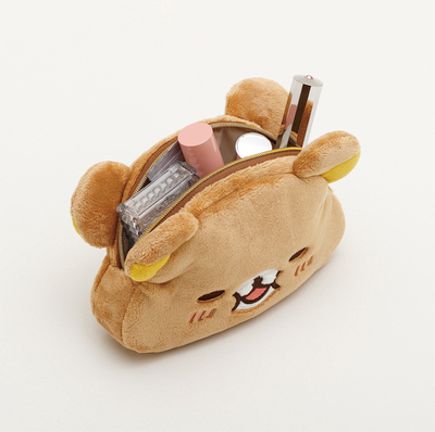 Rilakkuma轻松熊|经典披萨吃货系列轻松熊毛绒大脸零钱包/正反面不同表情|約95×150×40mm