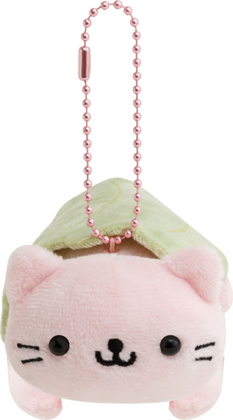 SANX|Characters Ano Koro no Tomodachi Burasage Plush Nyannyannyanko怀旧经典系列粉色点心猫毛绒挂件/包挂|约40 x 65 x 100mm