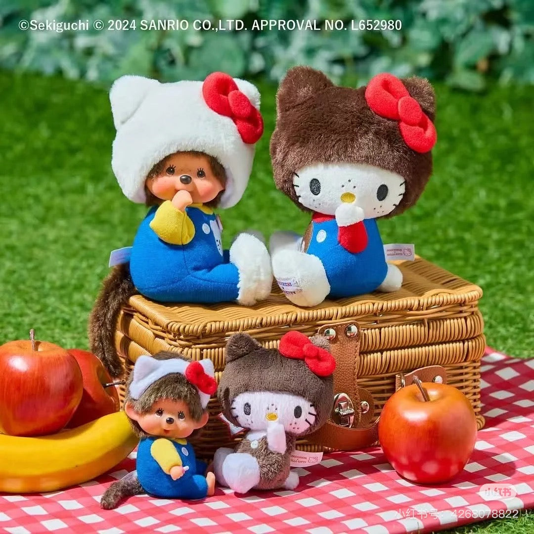 Monchhichi|Hello Kitty x Monchhichi Big Face Plush Toy|H18×W10×D7.5cm approx.