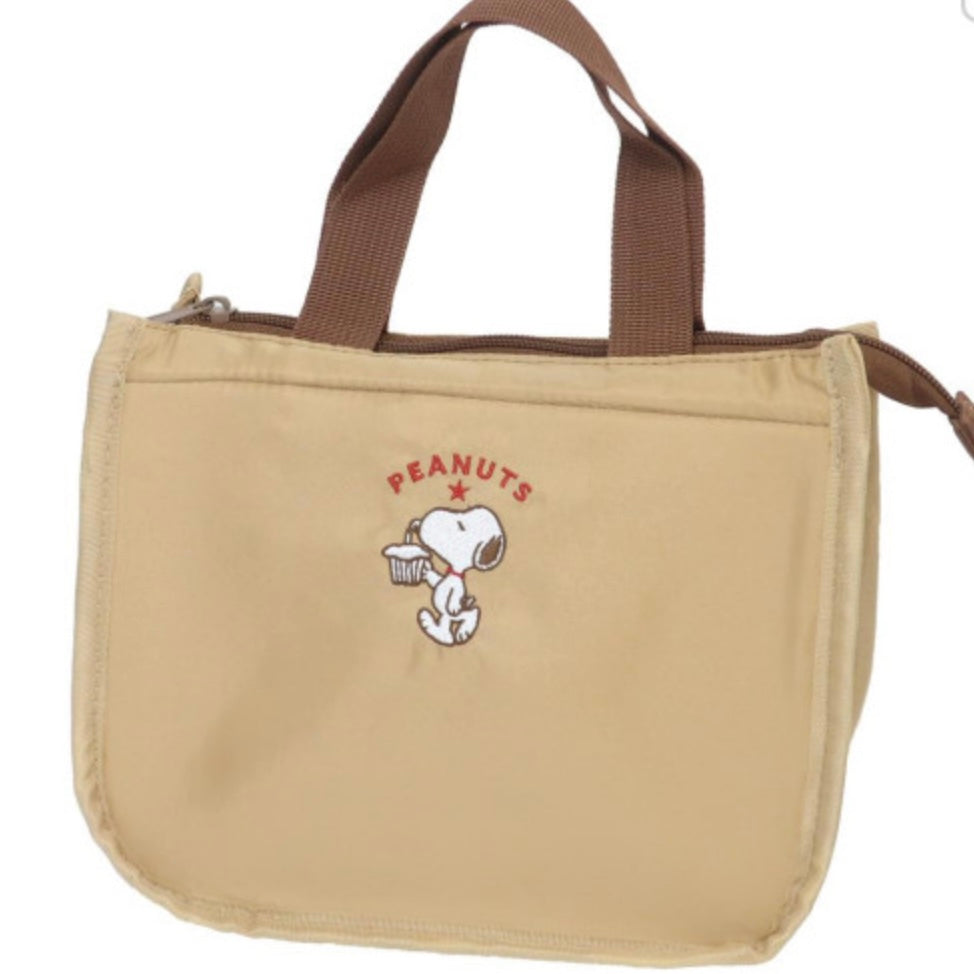 Snoopy|保冷保鲜/内外易清洗午餐包/饭盒包/托特包/内有卡包小口袋|約140×W265×D100mm