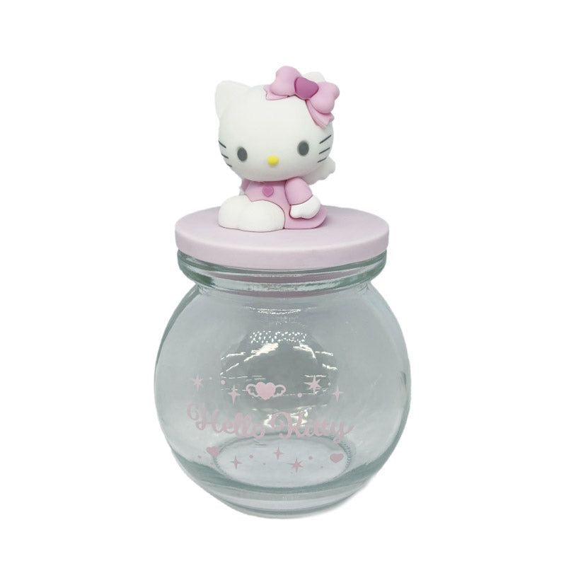 Sanrio|粉粉天使爱神玻璃收纳罐/摆件|約H125×W70×D70mm