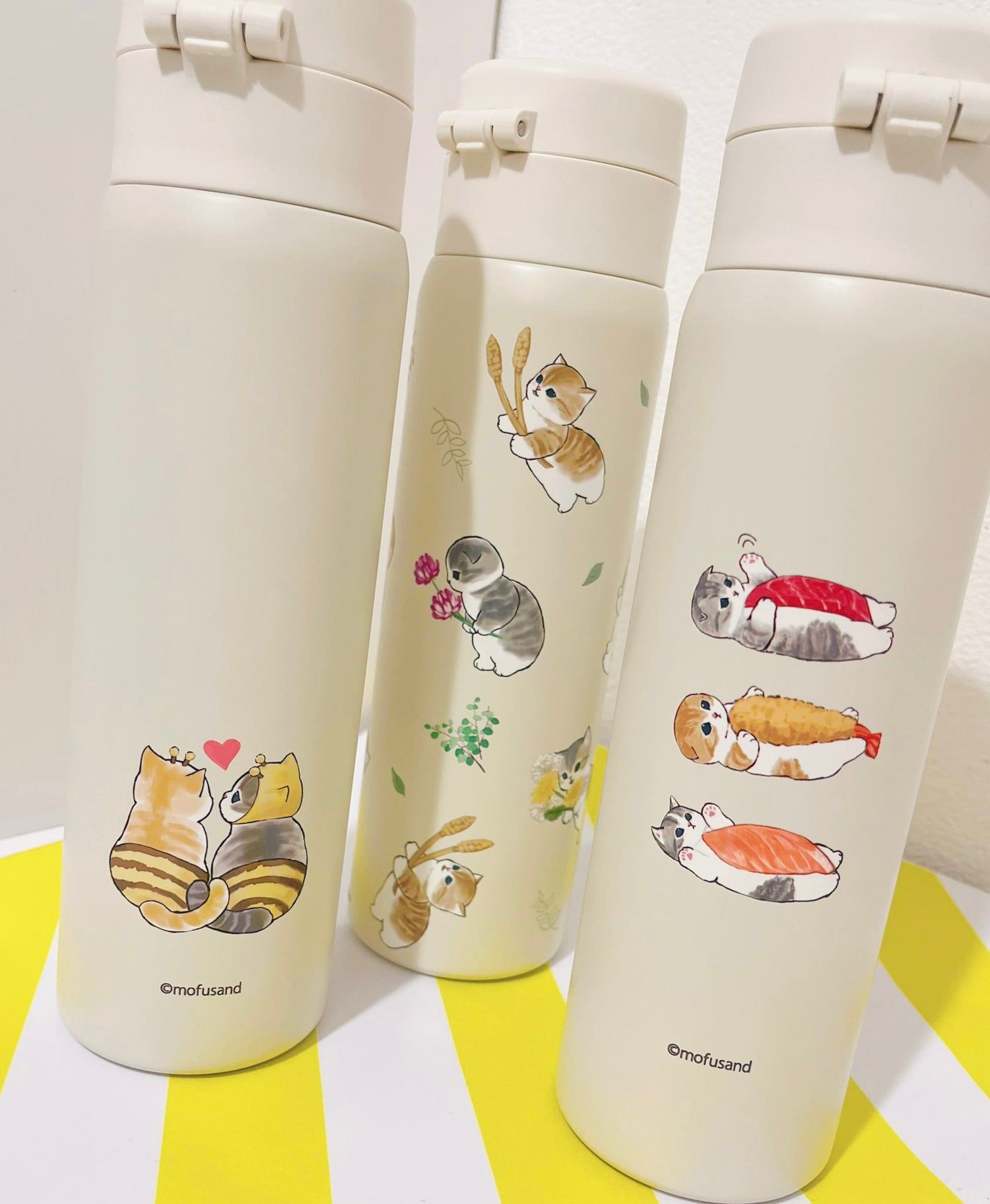 Mofusand|鲨鱼猫花花玩耍系列保温保冷水杯/保温杯/正反都可爱|480ml