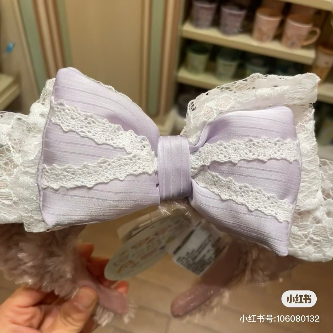 Disney SH|春日达菲和朋友们系列雪莉玫/玫玫淡紫色蕾丝蝴蝶结发箍