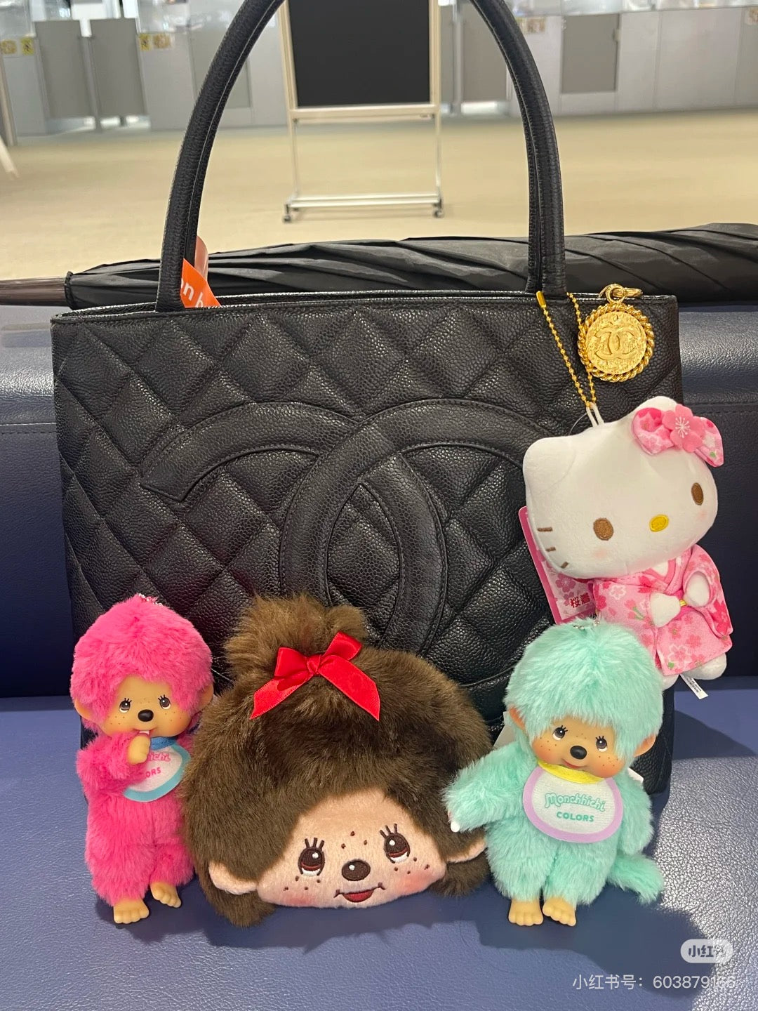 Monchhichi|Pass Case Mascot Holder /Plush Keychain|H15W15D2.5cm approx.