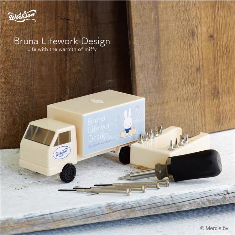 Miffy|Lifework Design Miffy Truck-shaped Toolbox|14-piece Tool Set