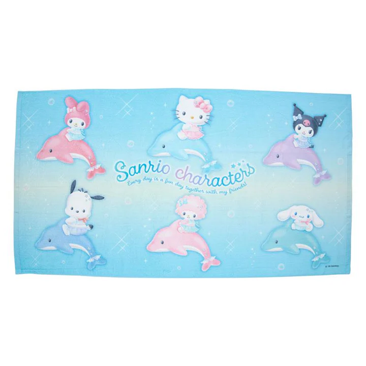 Sanrio|Shiny Dolphin Characters Bath Towel|W140×D0.5×H75cm approx.