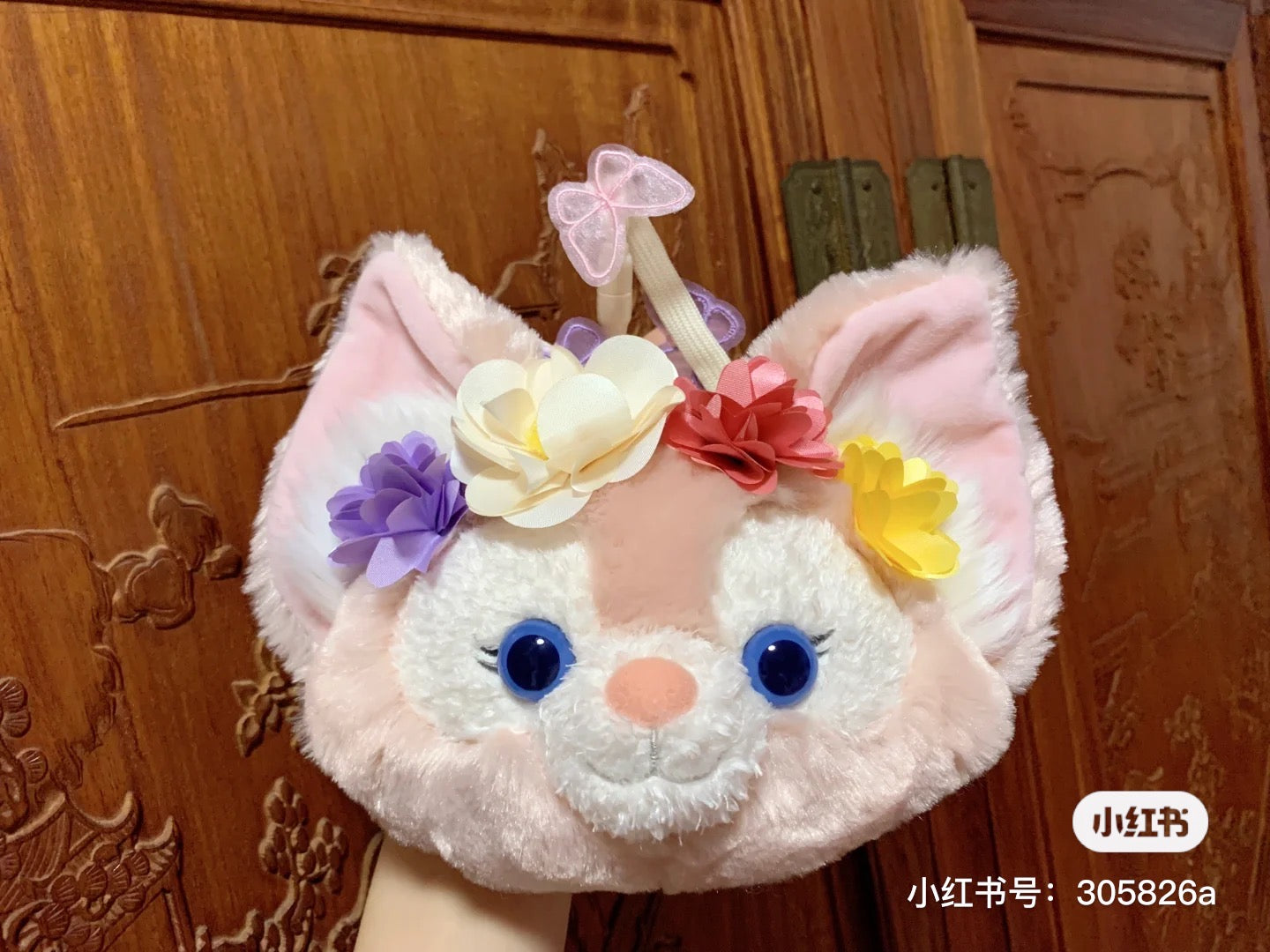 Disney迪士尼|2024东迪春日复活节限定贝儿大头包/肩带上有蝴蝶/背面刺绣卡位也超美|约19*20cm/肩带约100cm