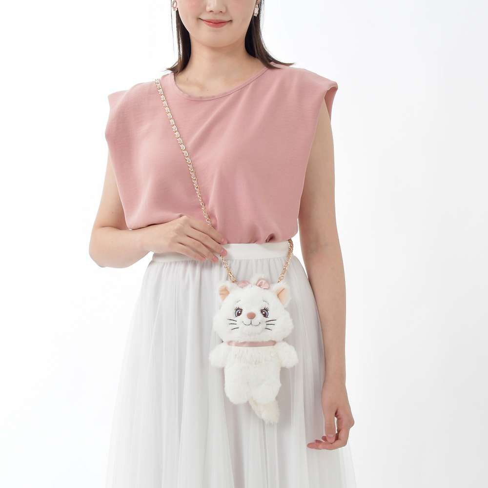 Disney迪士尼|Fluffy Plush Shoulder Bag Cinderella Pochette毛茸茸路西法猫/玛丽猫毛绒玩偶链条包/斜挎包|縦約21×横17.5×厚み7.5(cm